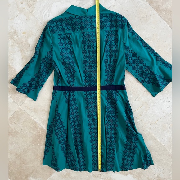 Draper James Green with Navy Ribbon & Embroidery Dress - Picture 8 of 11